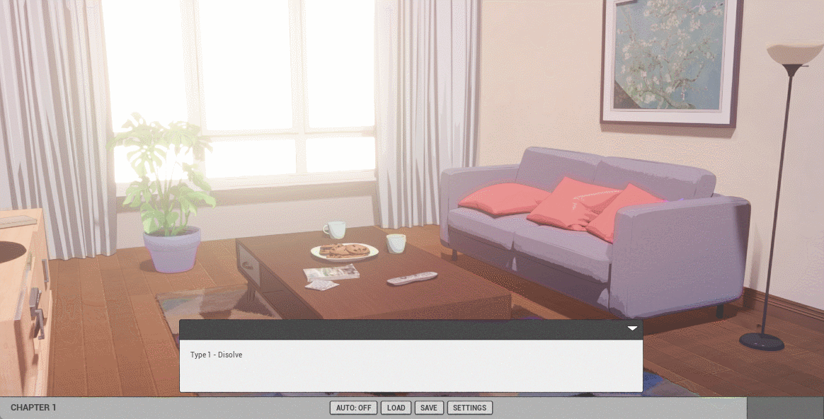 Gif of the visual novel scene transitions