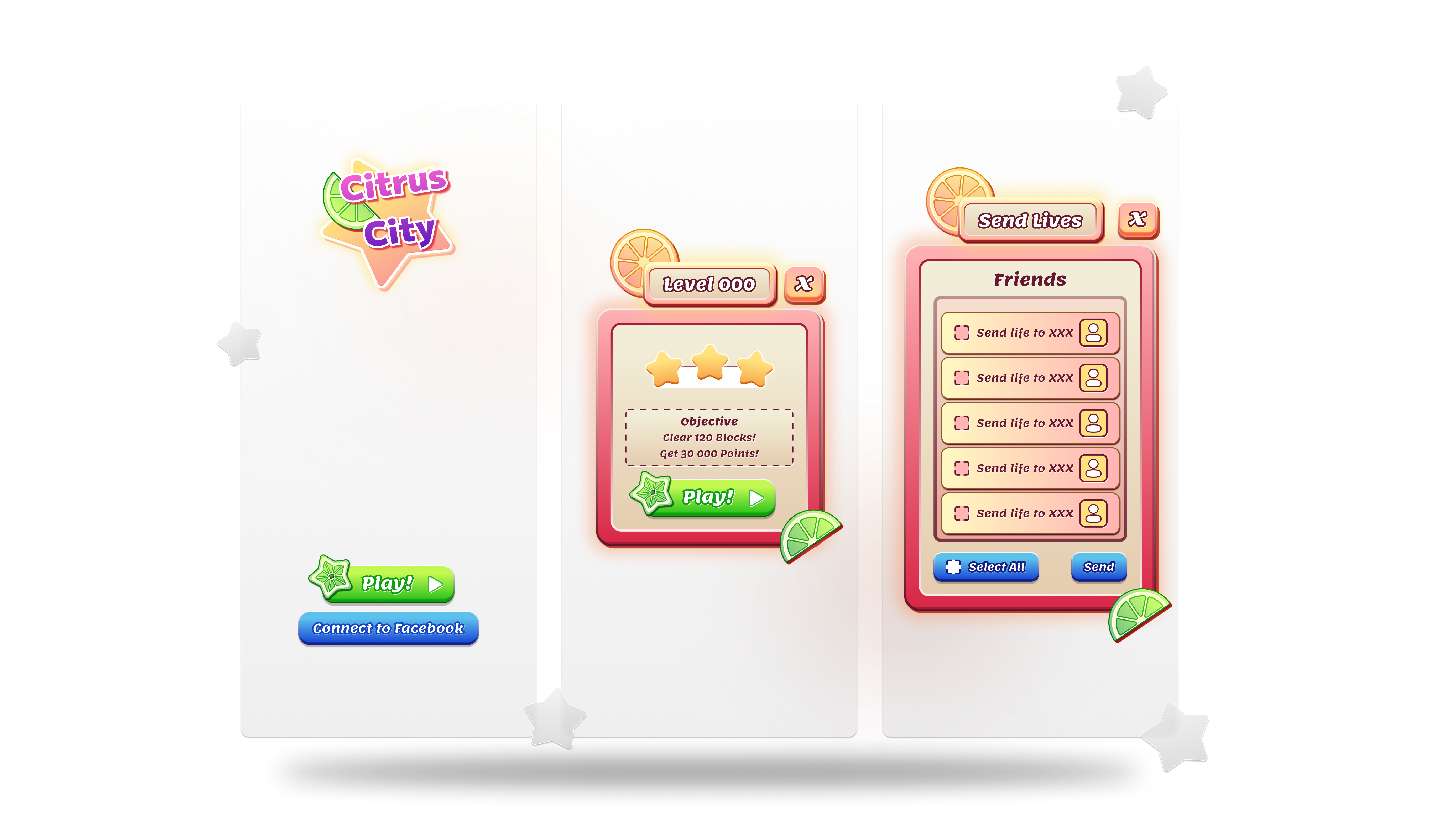 Mobile Game Menu Mockups